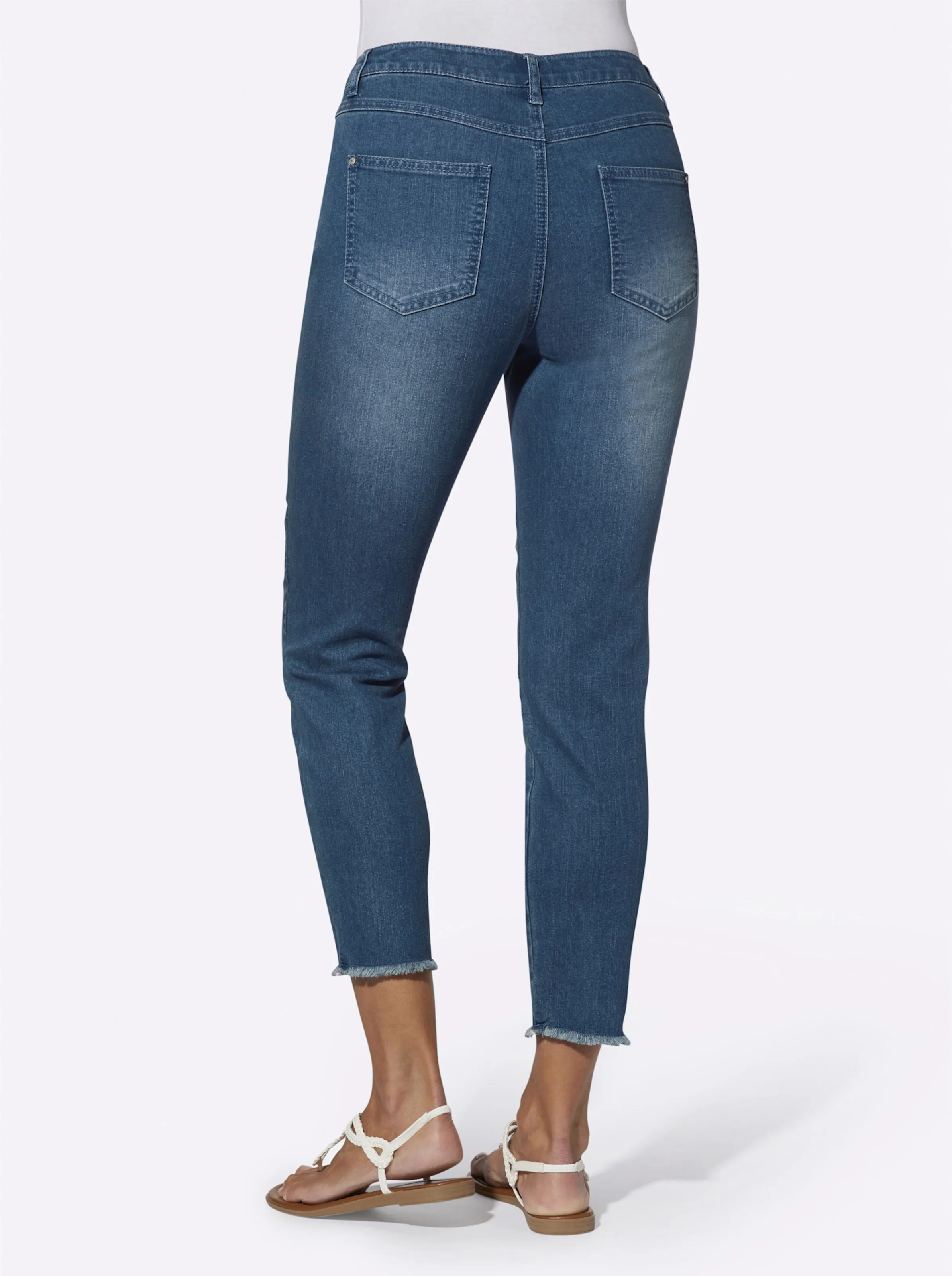 7/8-Jeans in blue-stone-washed