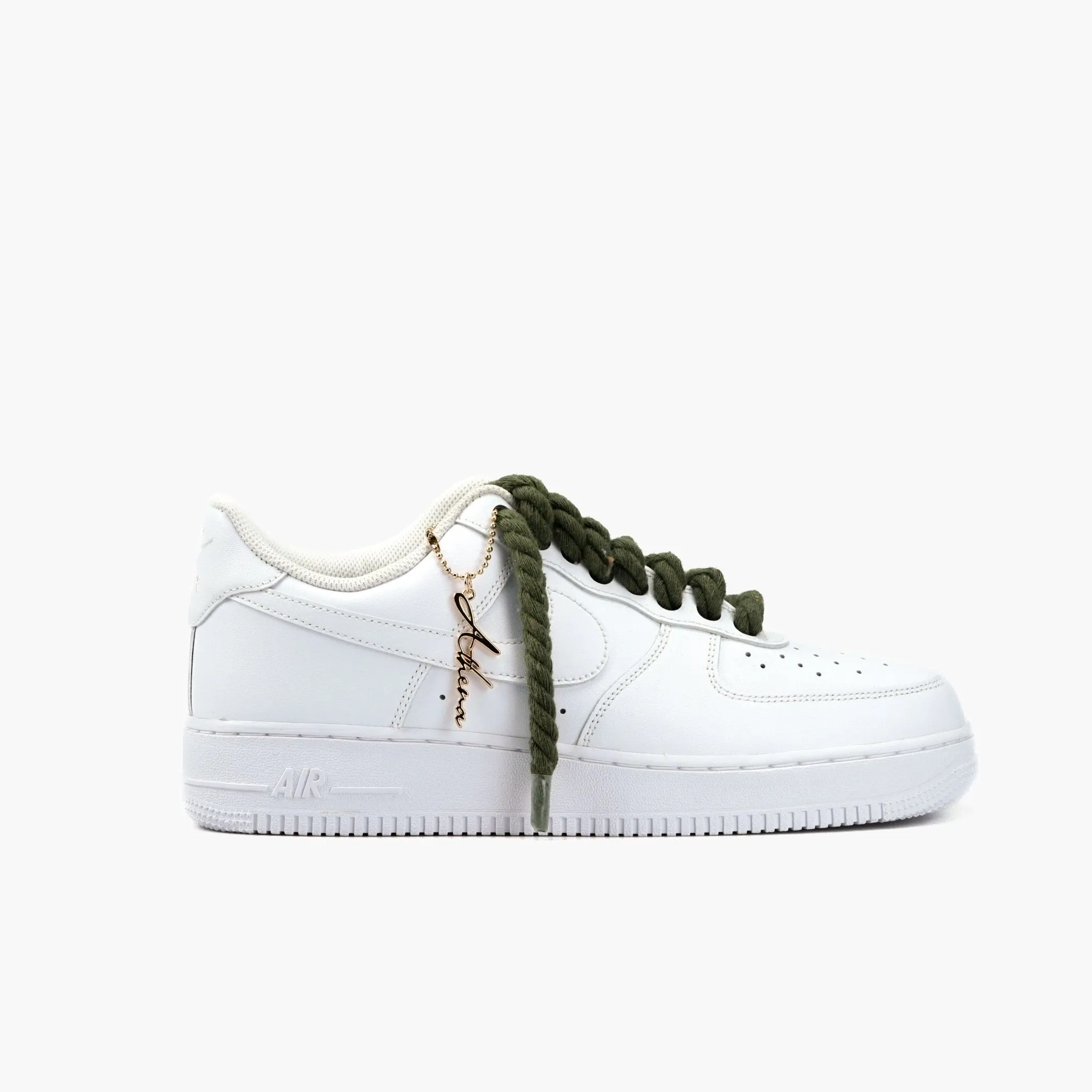 AIR Force 1 Custom Sneaker Dicke Schnürsenkel Seil Avocado