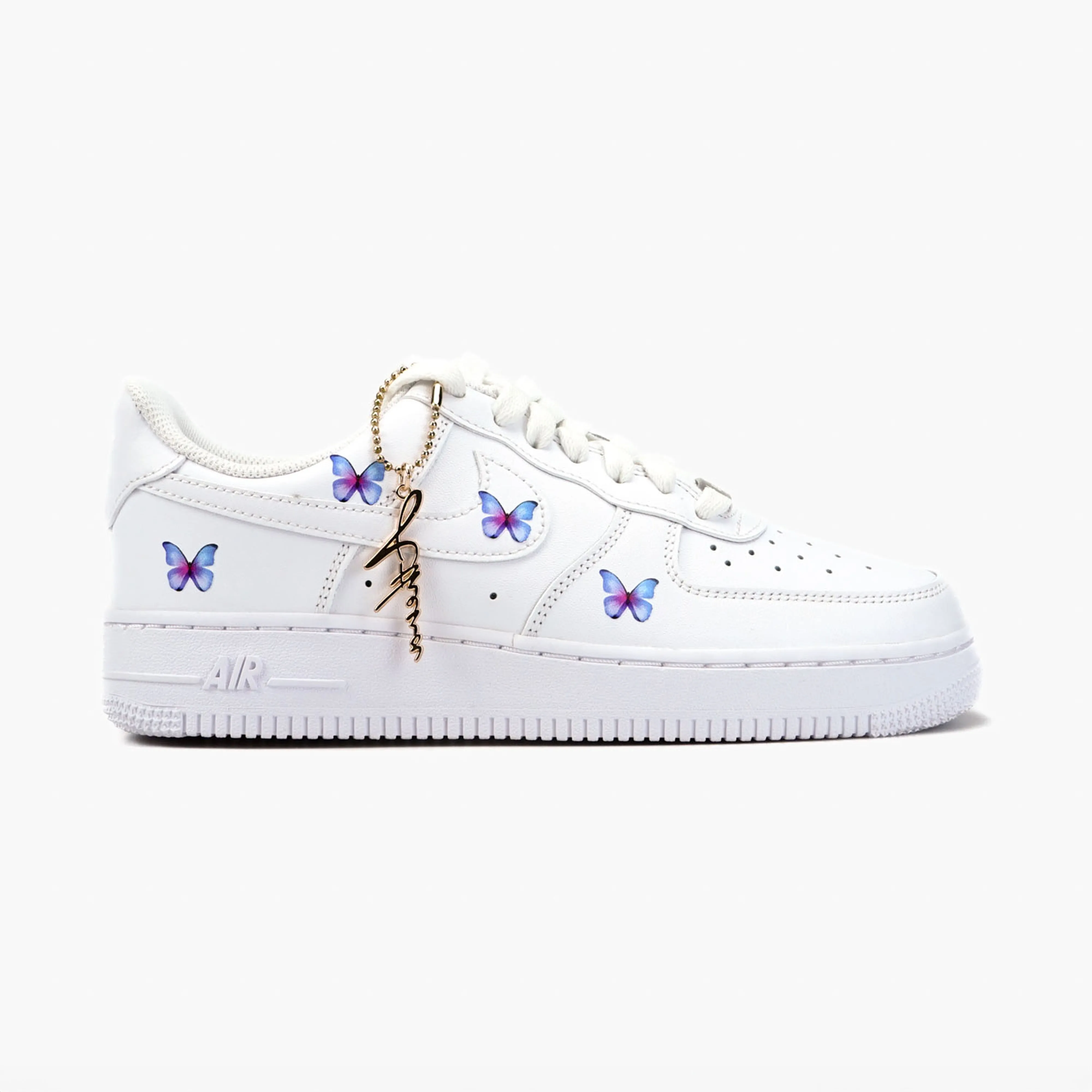 AIR Force 1 Custom Sneaker Schmetterling Butterfly Blaupink klein