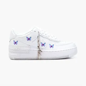 AIR Force 1 Custom Sneaker Shadow 1 Schmetterling Butterfly Wei