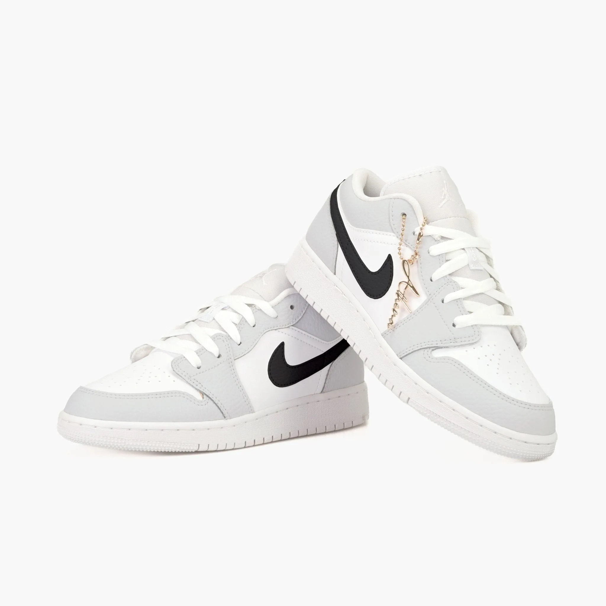 Air Jordan 1 Low Custom Sneaker Grau Schwarz