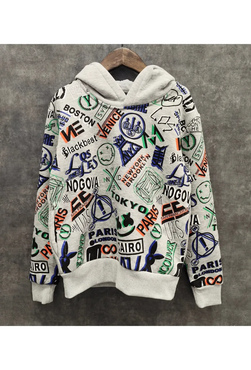 Bedruckter Kapuzenpullover für Jungen