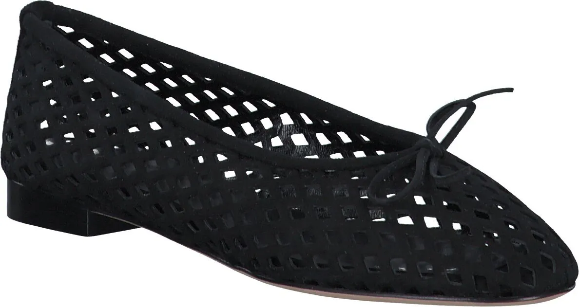 Damen-Ballerinas aus Leder 103002000009 (Schwarz)