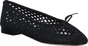 Damen-Ballerinas aus Leder 103002000009 (Schwarz)