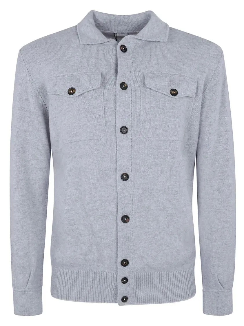   Eleventy  Medium Grey Cashmere Knit Cardigan Grey  Strickjacke 
