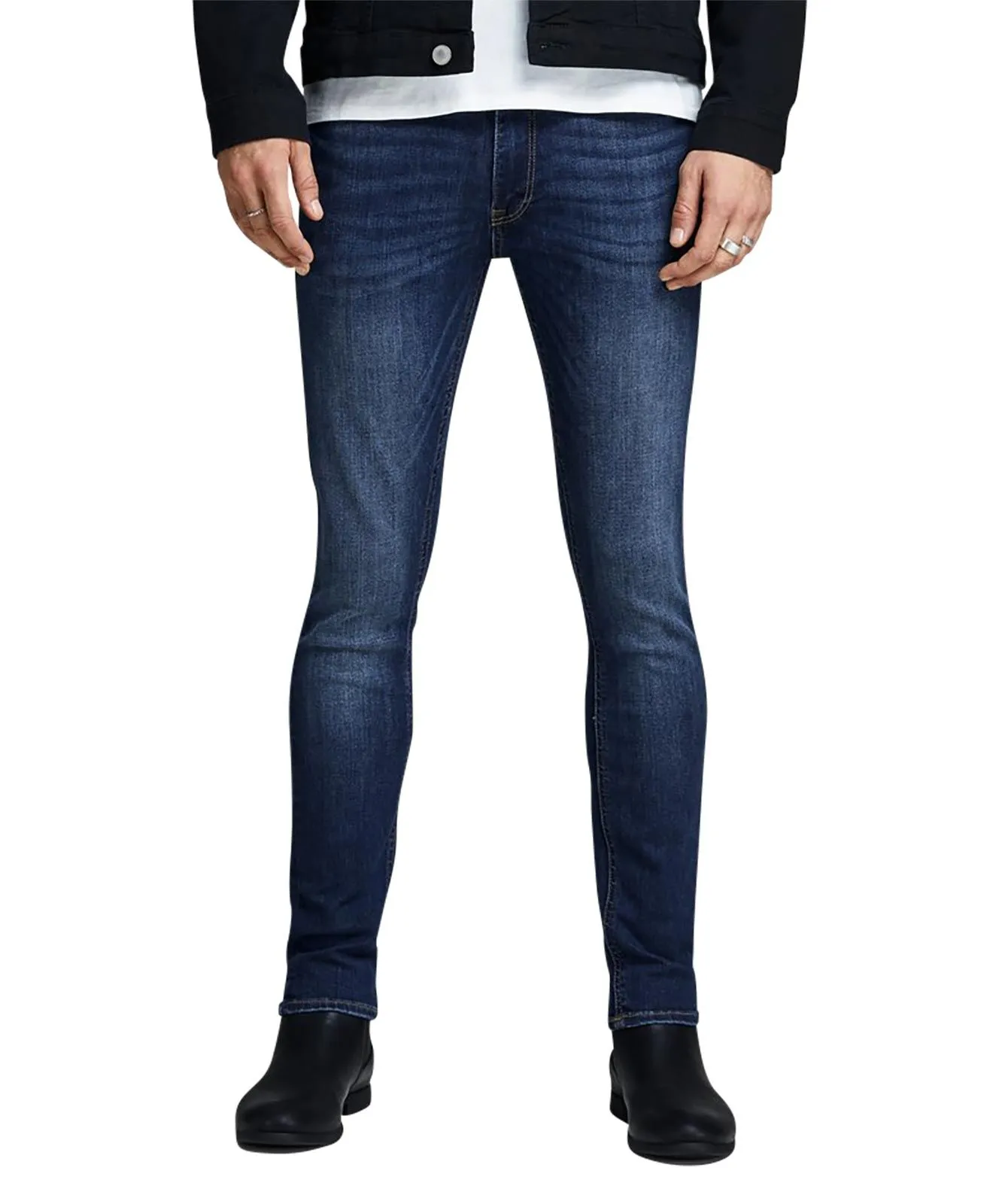 Jack & Jones Jeans Skinny Fit Liam dunklem Used-Look