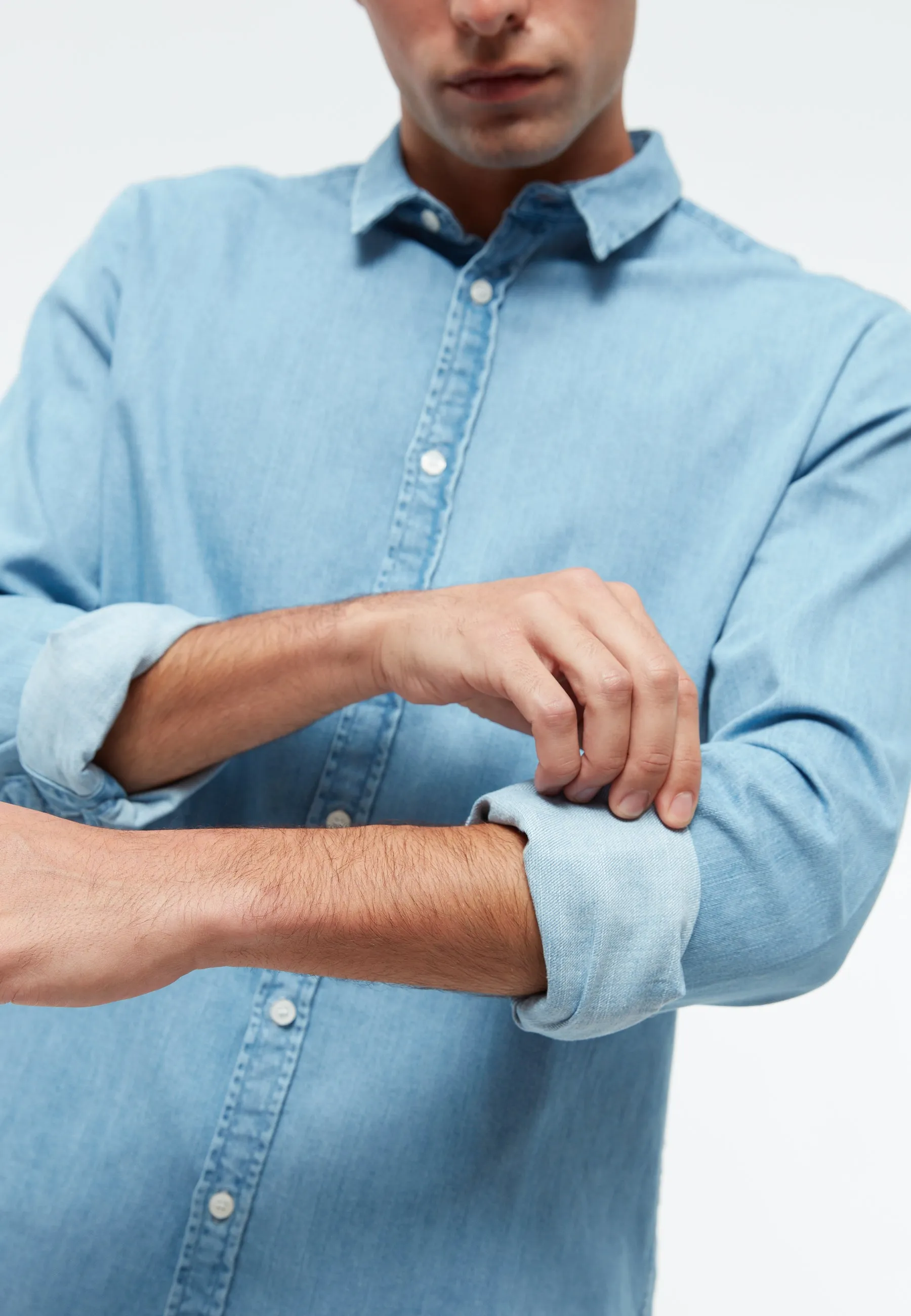 Jeanshemd GBDEVIS regular aus Bio-Baumwolle - Light Blue (Denim)