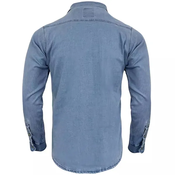 Jeanshemd mit Stehkragen, langen Ärmeln und Brusttaschen für Herren