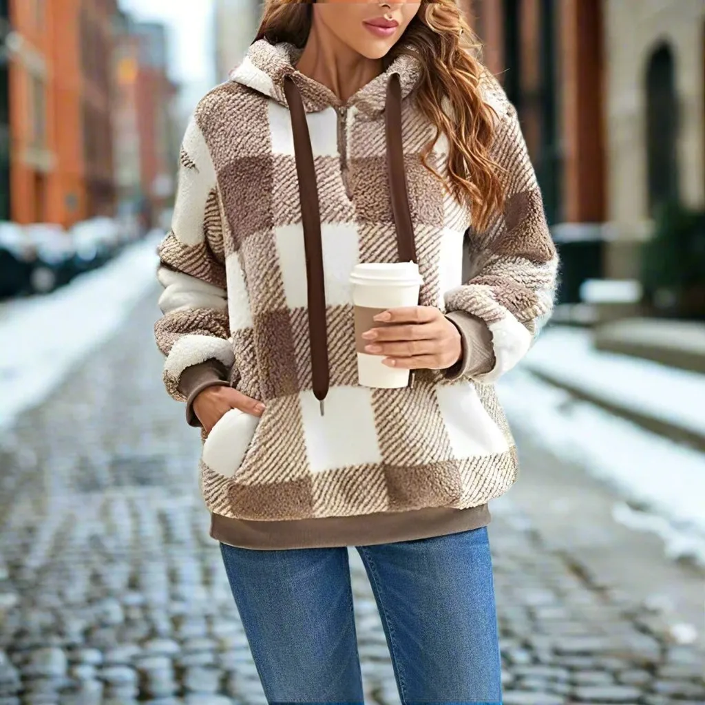 Jennica - Stylischer Kapuzenpullover mit halbem Zipper