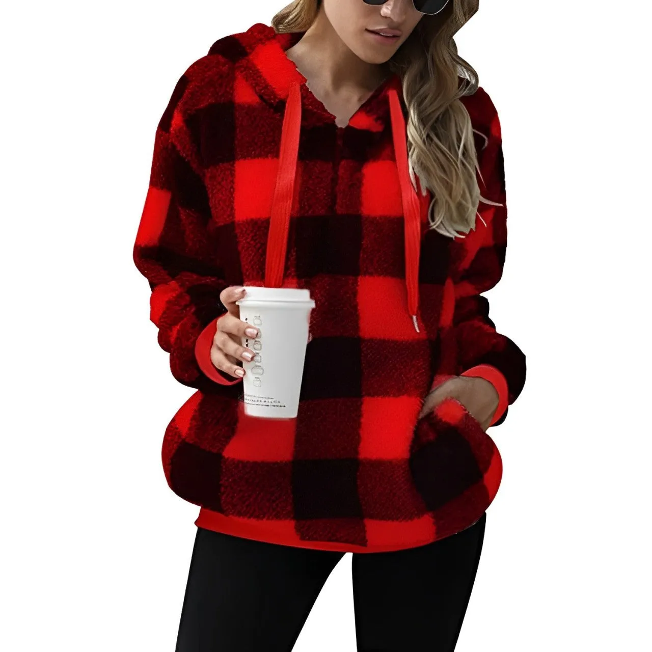 Jennica - Stylischer Kapuzenpullover mit halbem Zipper