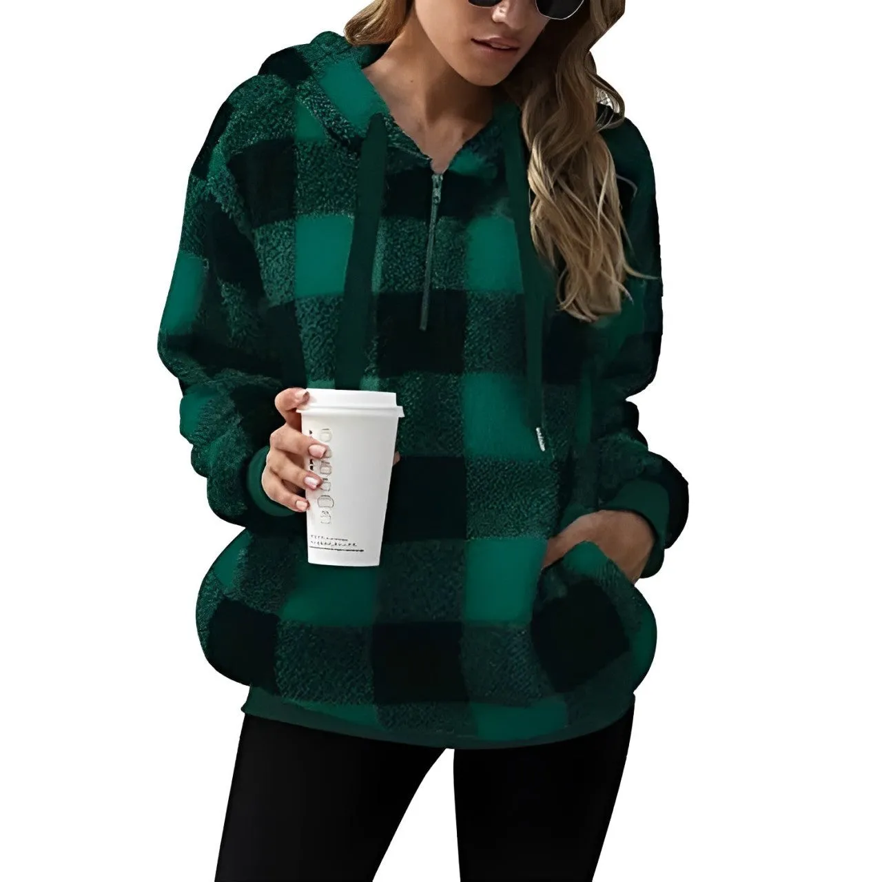 Jennica - Stylischer Kapuzenpullover mit halbem Zipper