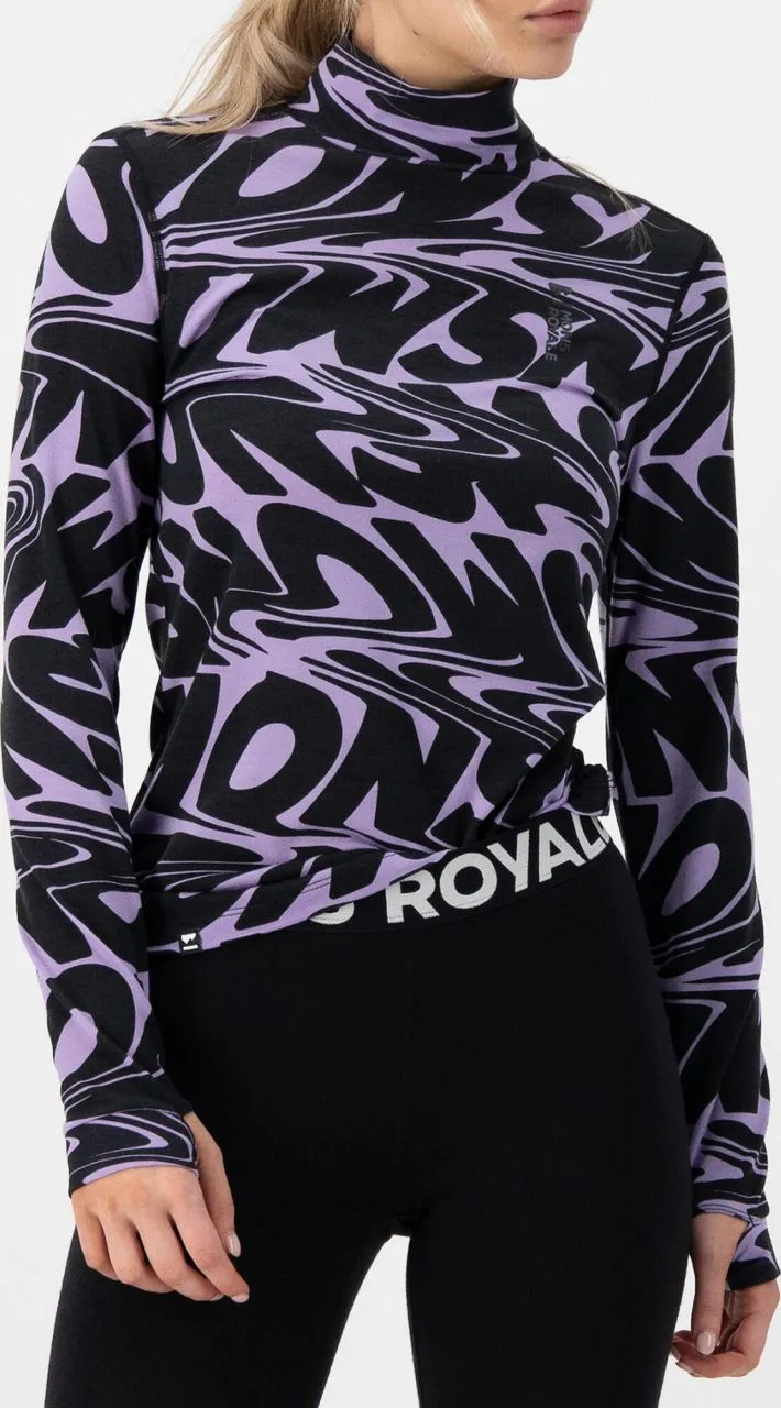 Mons Royale Womens Cascade Merino Base Layer Mock Neck Long Sleeve - Damen Skiunterwäsche
