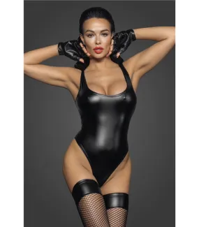 Powerwetlook-Body mit hoch geschnittenem Saum F244 | Noir Handmade online kaufen in Sale