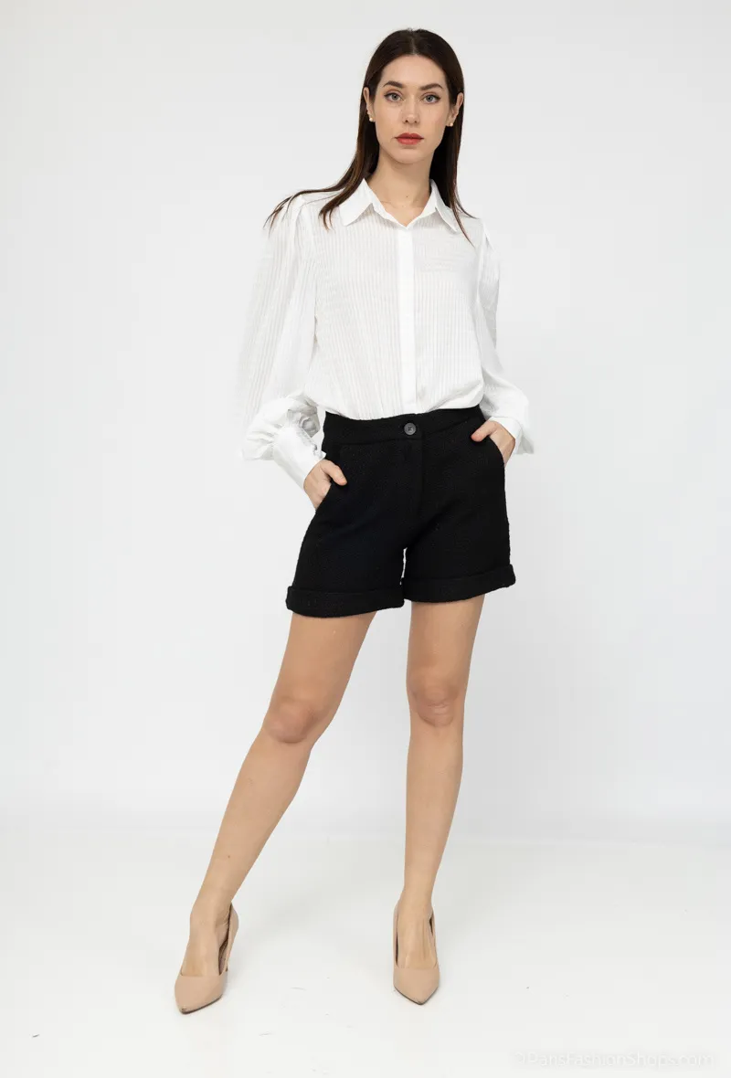 Schlichte Tweed-Shorts