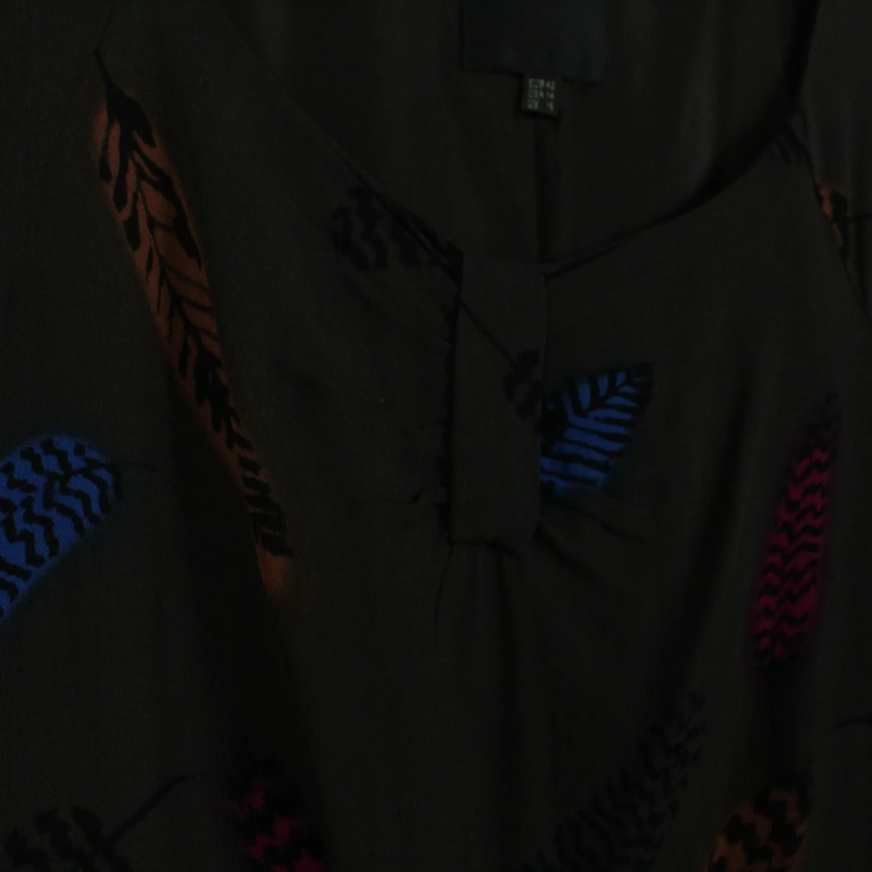 Second Hand INWEAR Kleid Gr. 42 braun mehrfarbig Feder Print (*)
