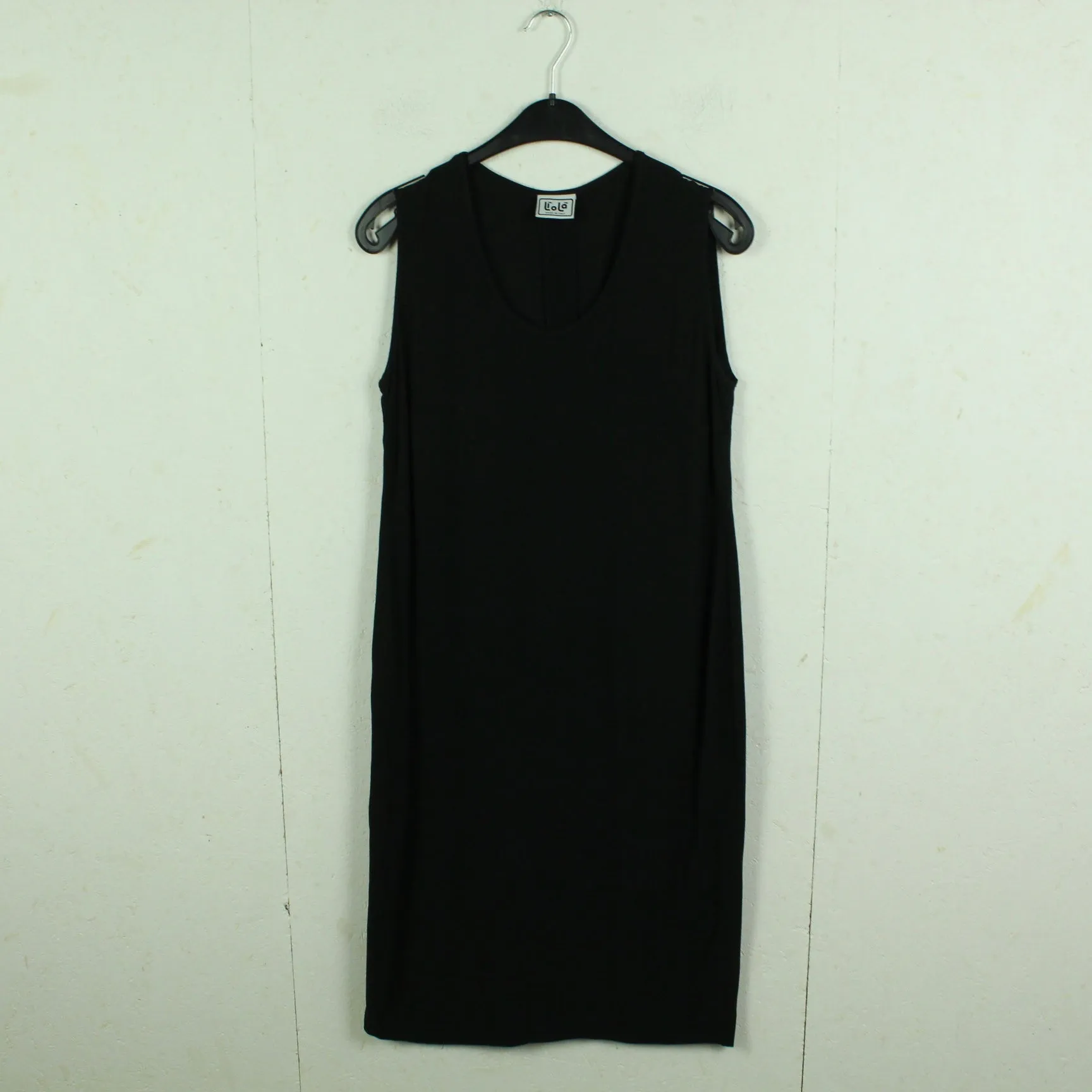 Vintage Kleid Gr. M schwarz uni Etuikleid Basic Midkleid